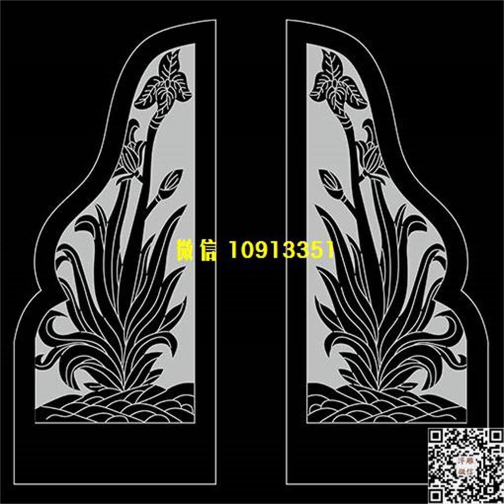 精雕图44a兰花抱鼓精雕图线雕图线条图单线铣底图_电脑雕刻plt文泰矢量图精雕图浮雕图